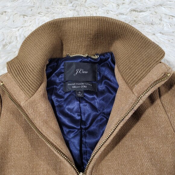 J.Crew Coat Womens 0 Lodge Italian Wool Camel Heather‎ Acorn Zip Up Coat #K0896 - Picture 6 of 16